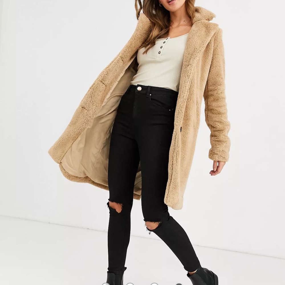 Hollister long teddy coat